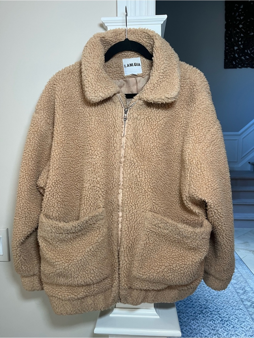 I.AM.GIA Pixie Teddy Sherpa Jacket XS Beige Oversized Coat